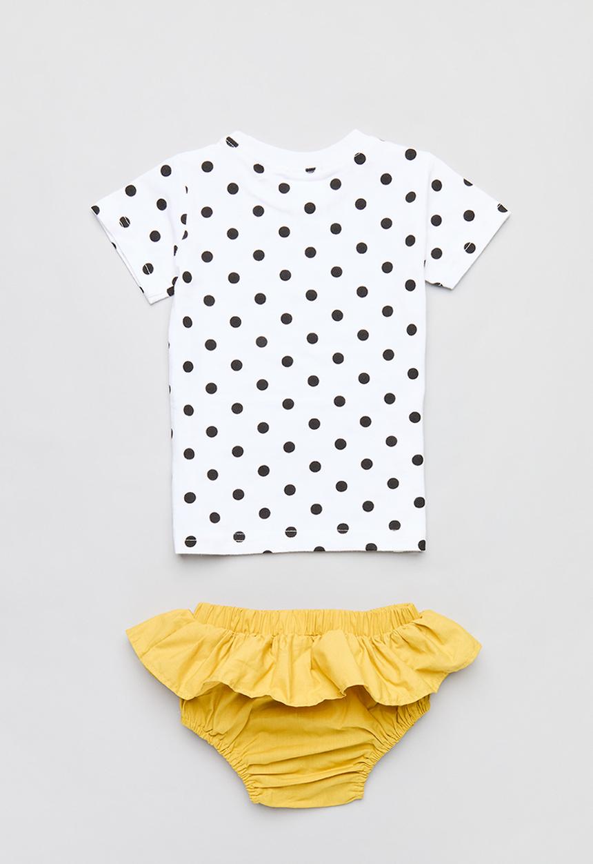 Pop Candy - Polka dot tee and short set - black & white