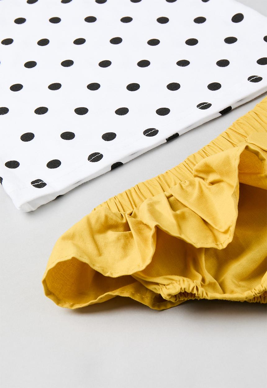 Pop Candy - Polka dot tee and short set - black & white