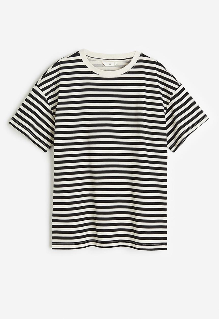 H&M - Printed t-shirt - cream/black striped