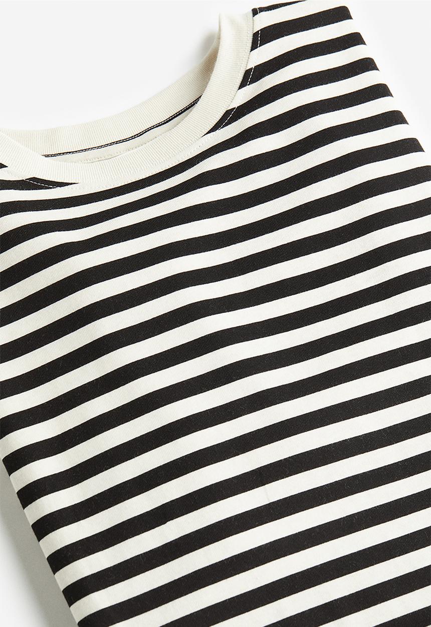 H&M - Printed t-shirt - cream/black striped