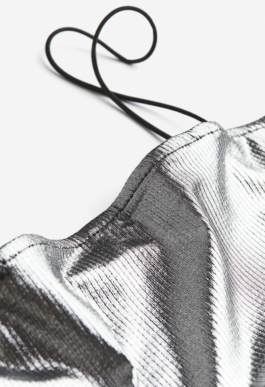 H&M - Crop top - silver-coloured
