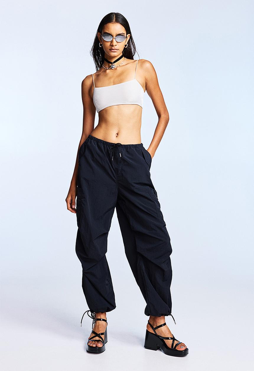 H&M - Crop top - cream glittery