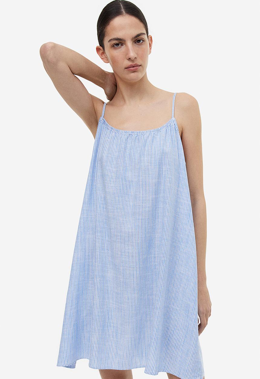 H&M - Sleeveless dress - blue/striped