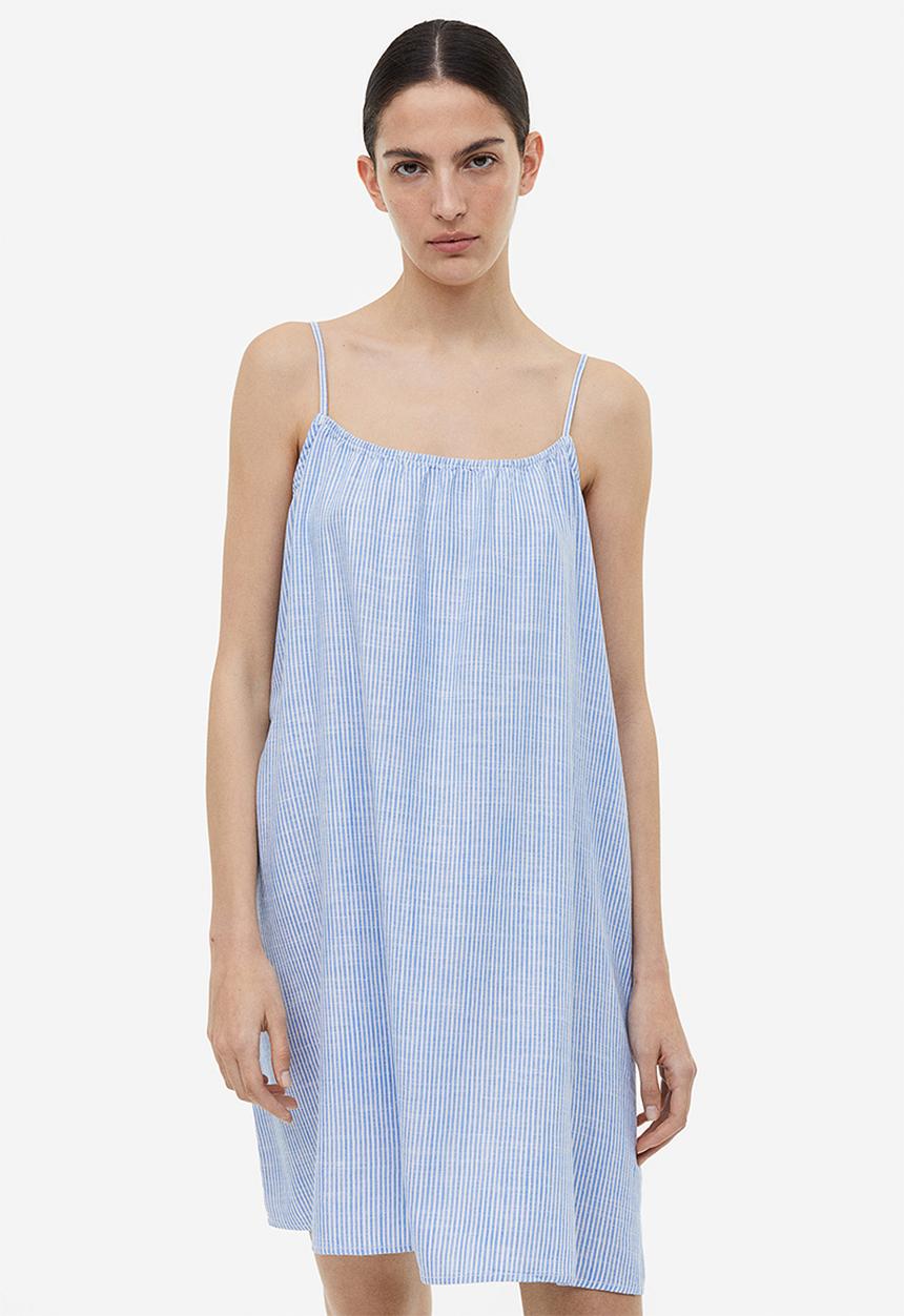 H&M - Sleeveless dress - blue/striped