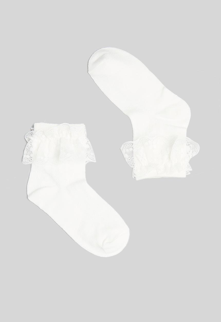 Pop Candy - Frilled socks - white