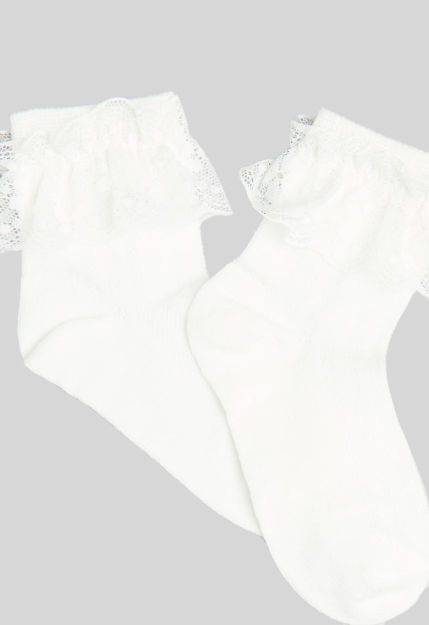 Pop Candy - Frilled socks - white