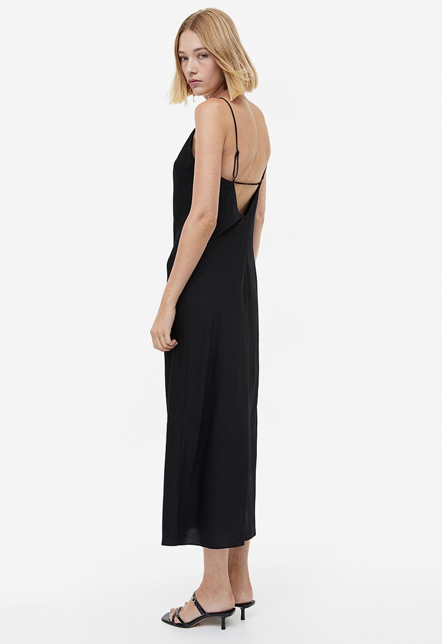 H&M - V-neck slip dress - black