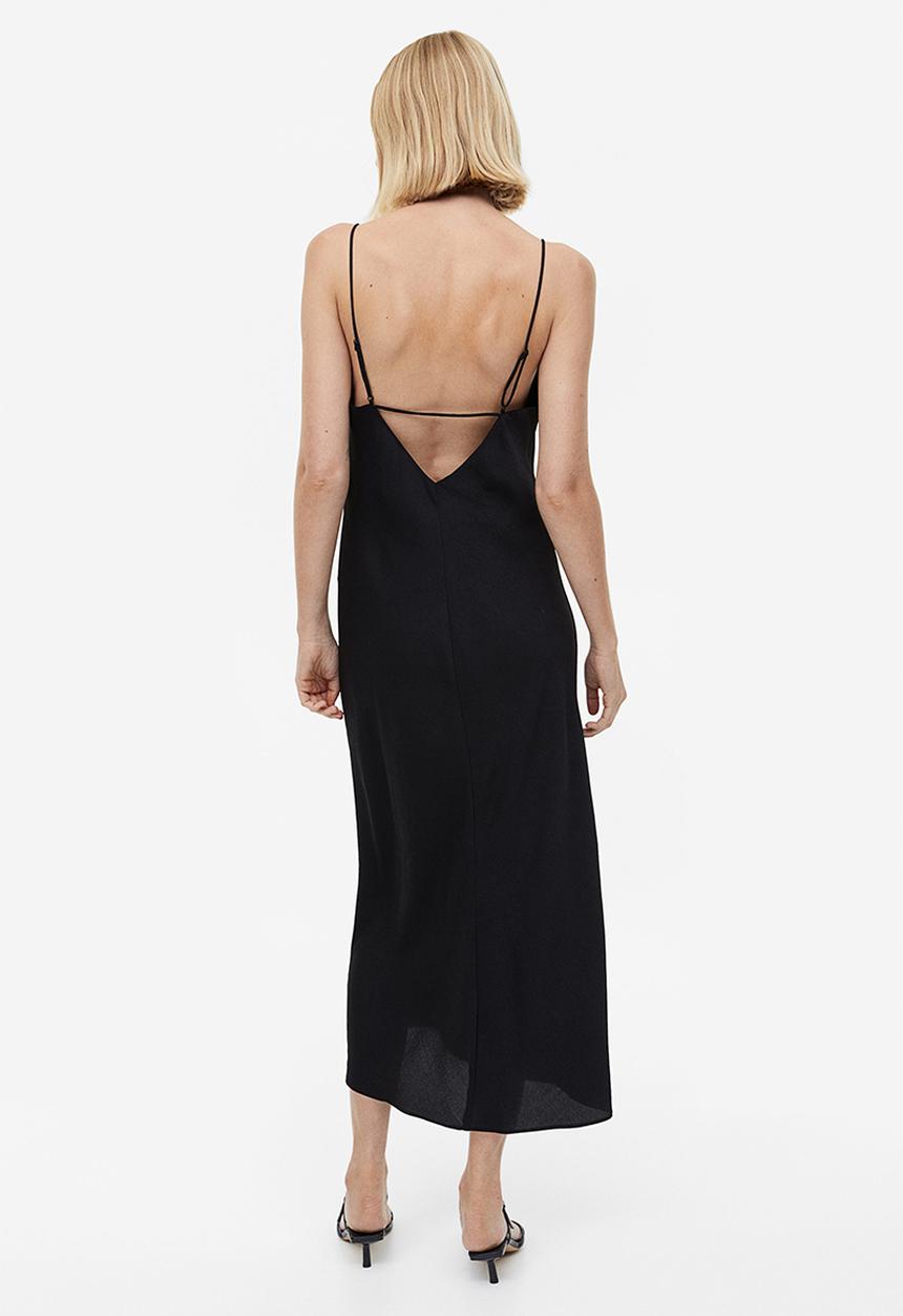 H&M - V-neck slip dress - black