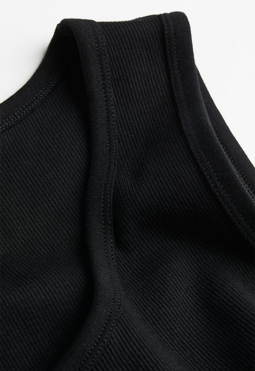 H&M - Ribbed vest top - black