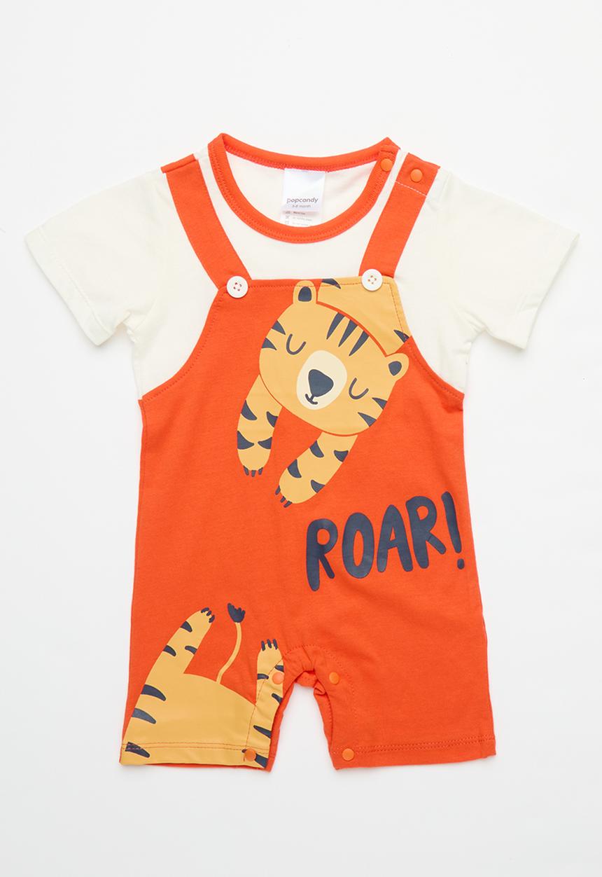 Pop Candy - Baby printed romper tee - orange