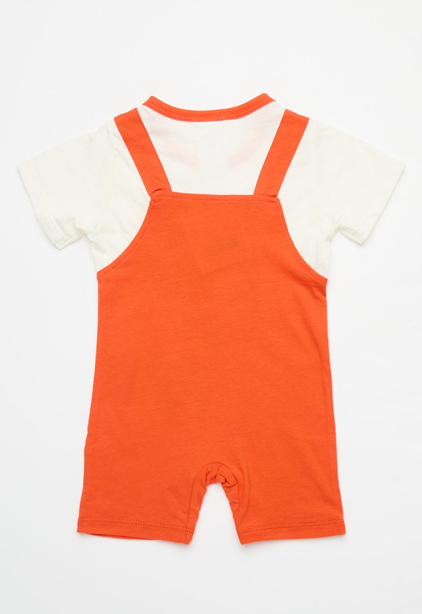 Pop Candy - Baby printed romper tee - orange