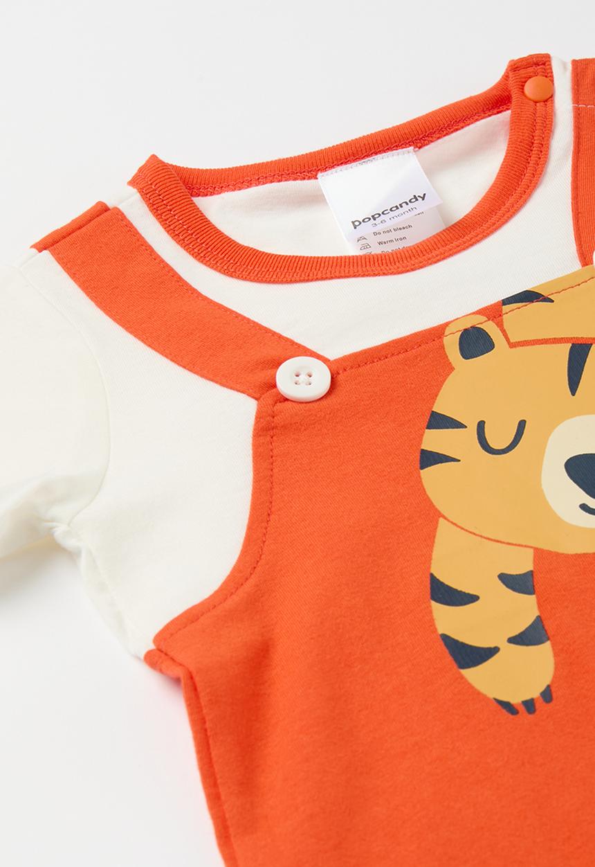Pop Candy - Baby printed romper tee - orange