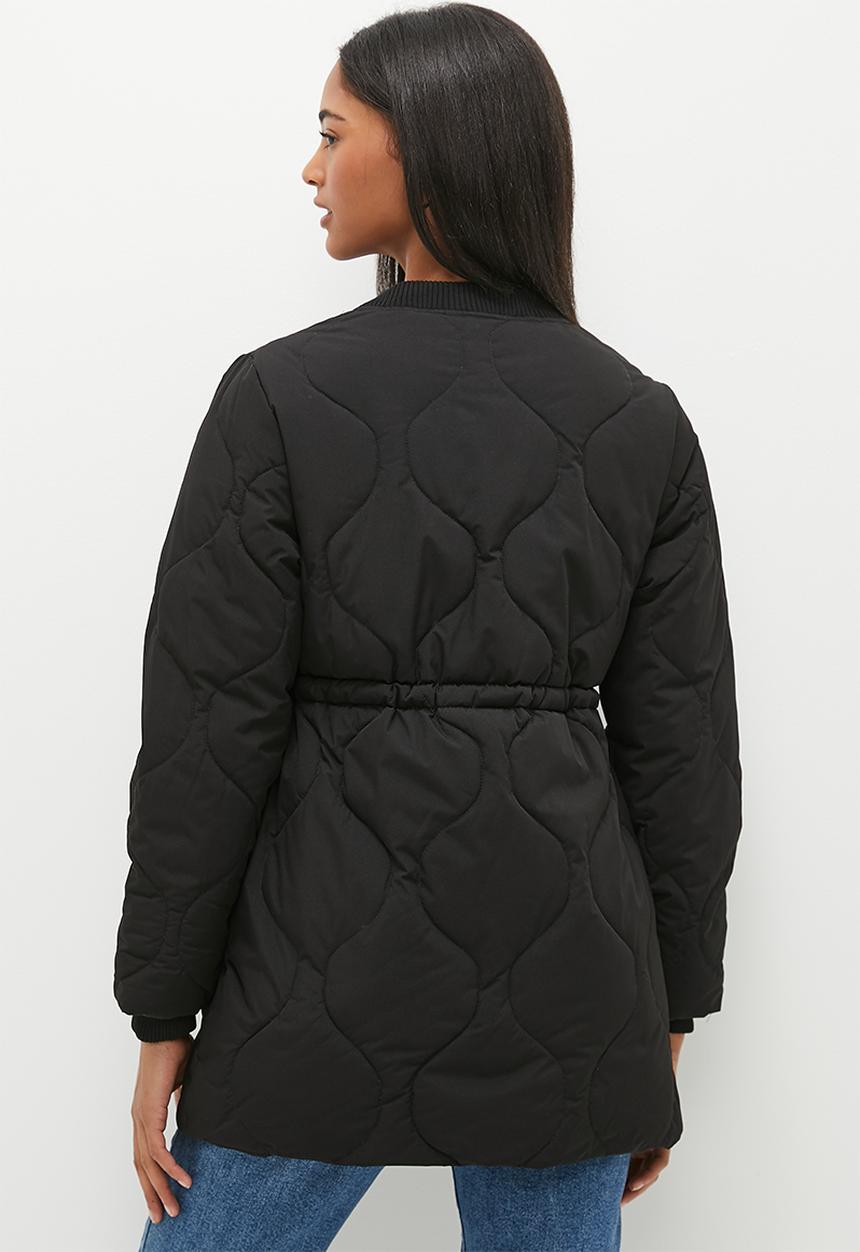 dailyfriday - Quilted midi puffer - black