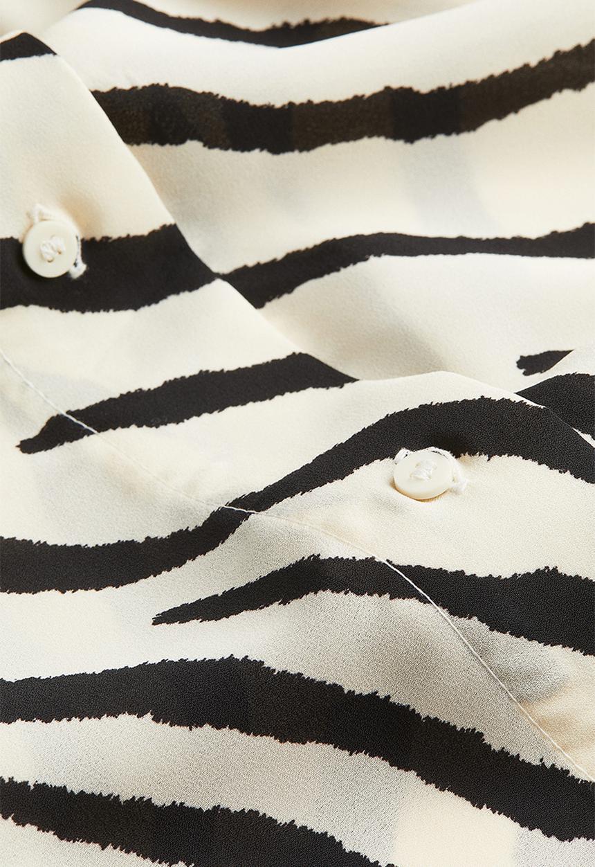 H&M - Oversized kaftan dress - natural white/zebra print
