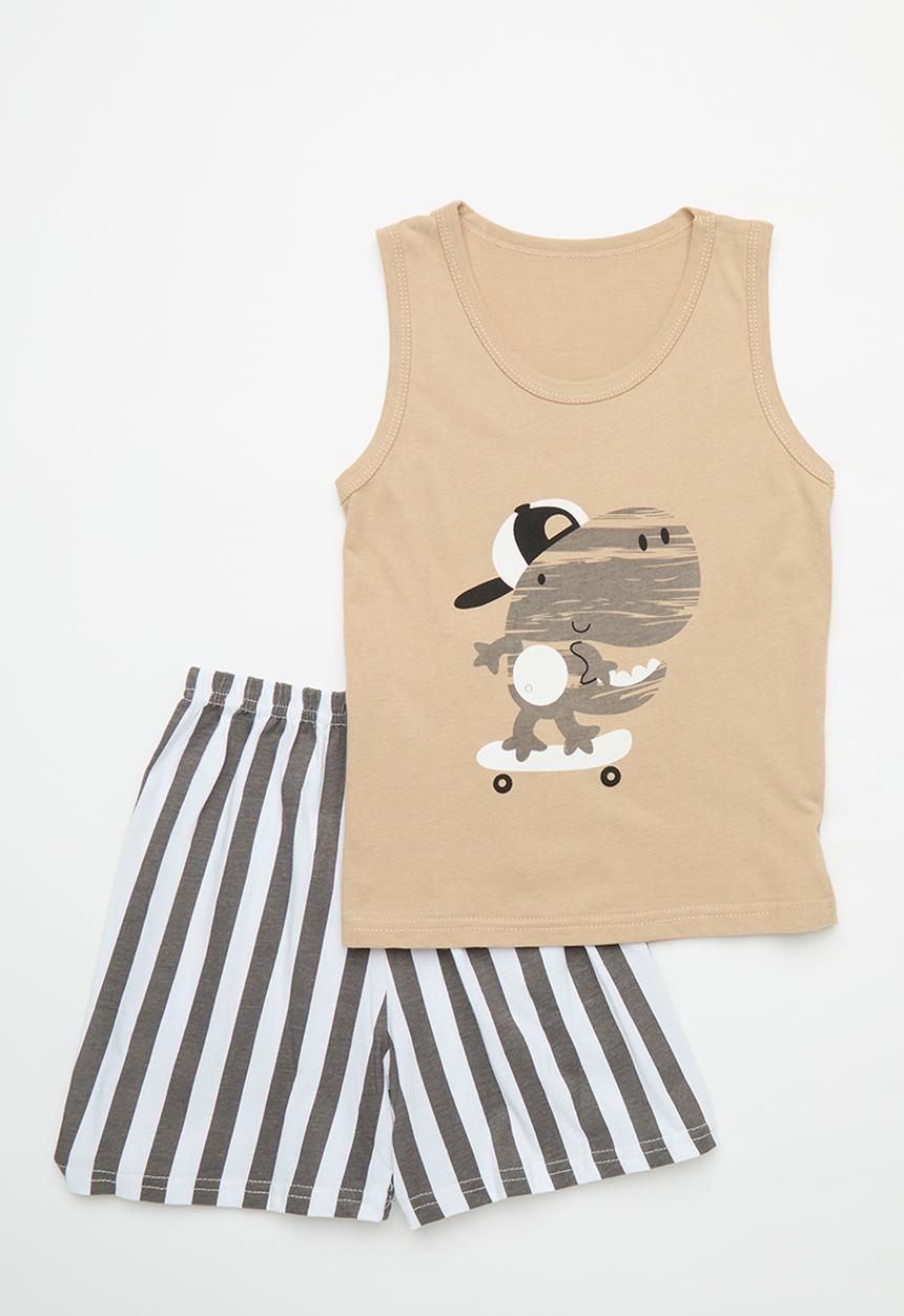 Pop Candy - Printed pj set - brown