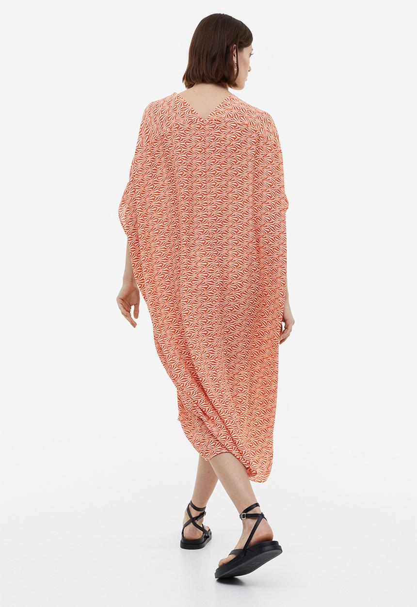 H&M - Oversized kaftan dress - orange/patterned