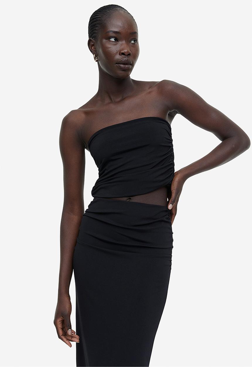 H&M - Draped tube top - black
