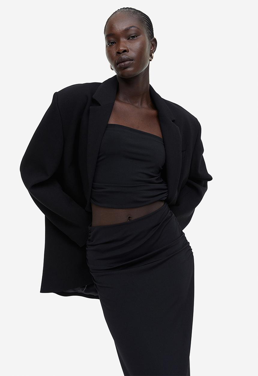 H&M - Draped tube top - black