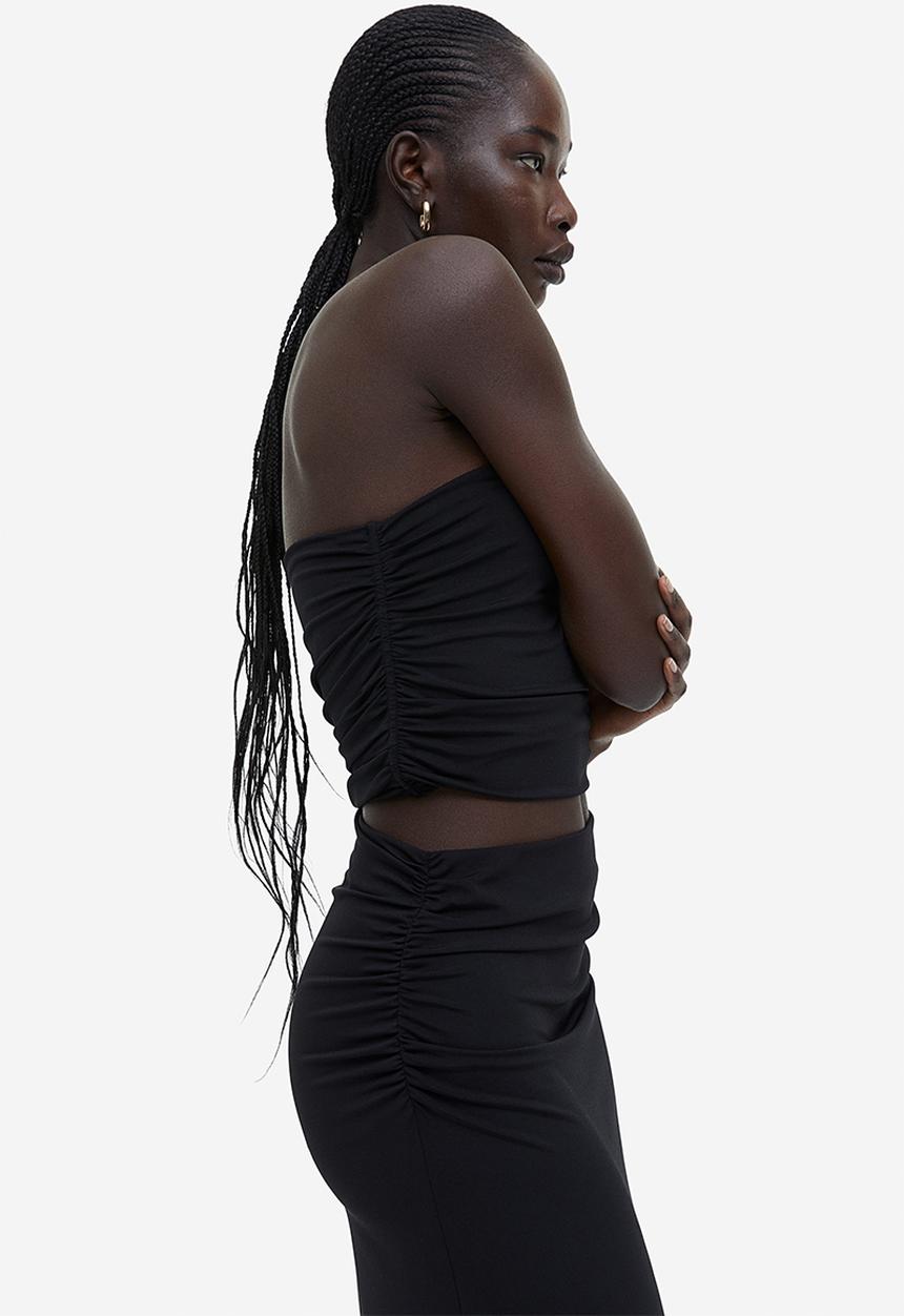 H&M - Draped tube top - black
