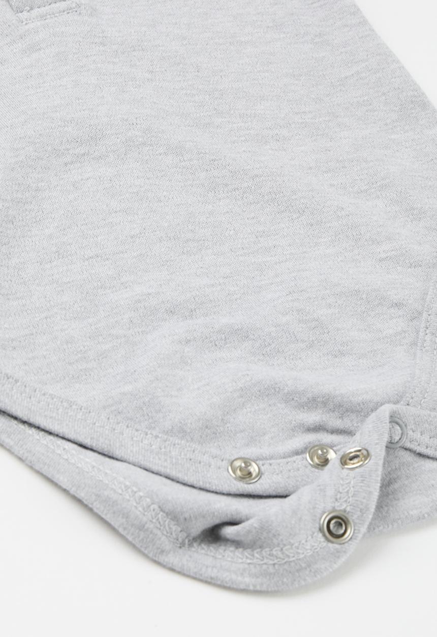 Pop Candy - Baby boy collared romper - grey