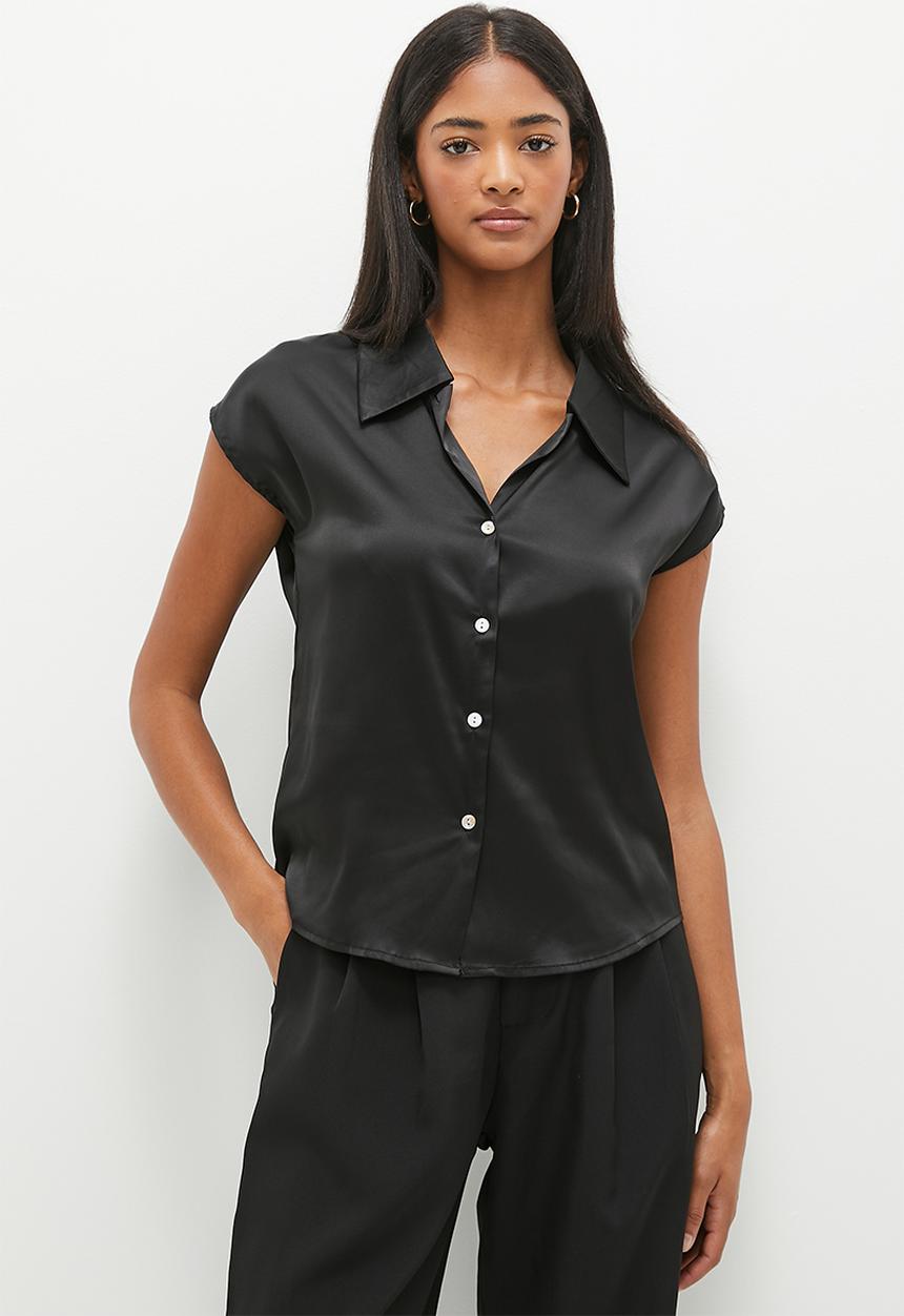 dailyfriday - Simple grown on sleeve shirt - black