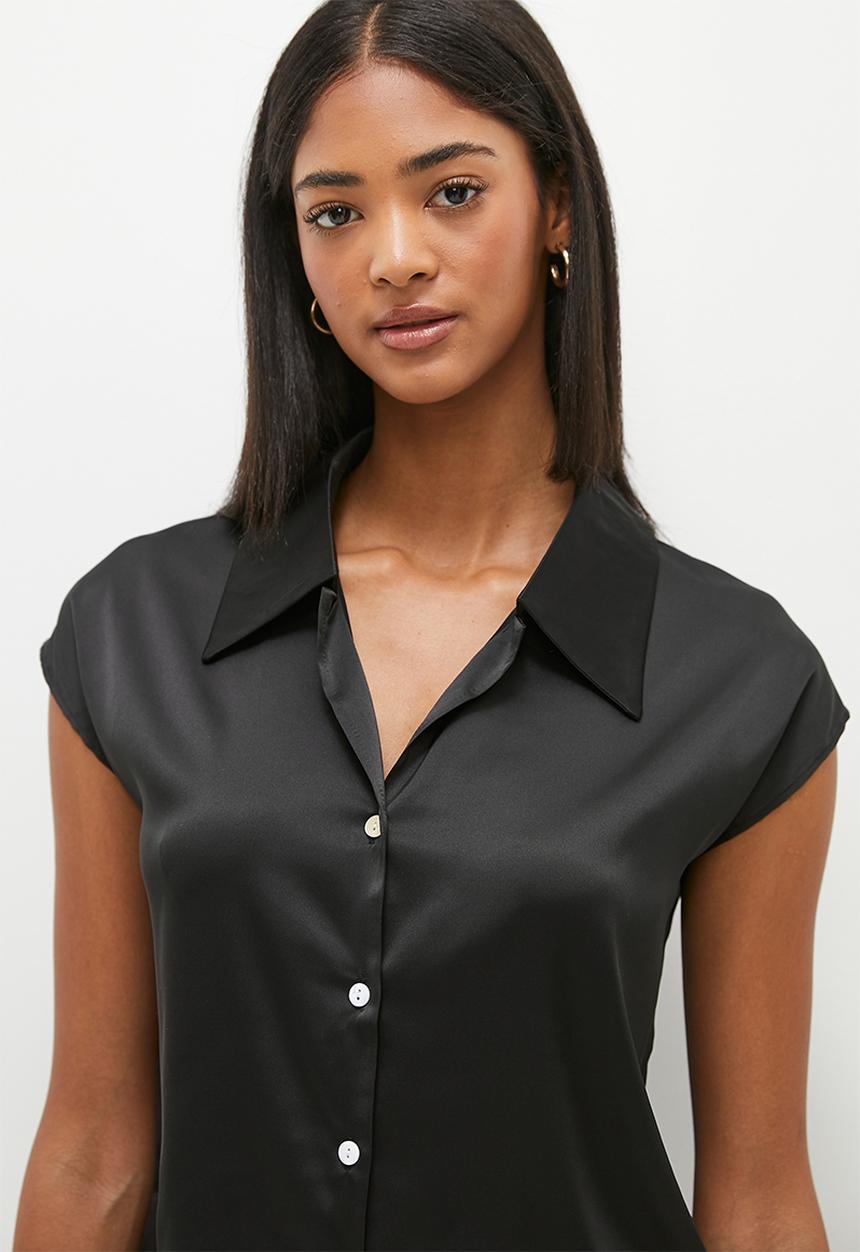 dailyfriday - Simple grown on sleeve shirt - black