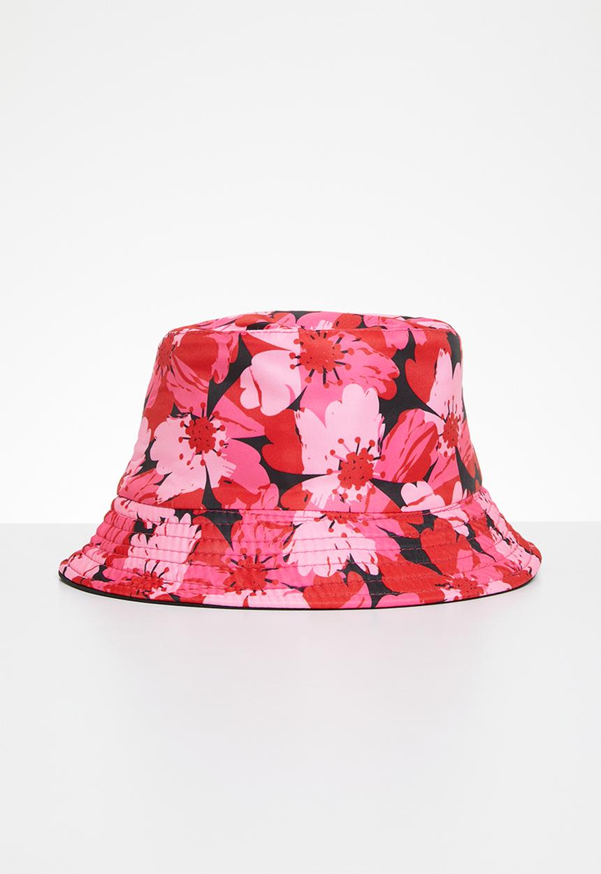 Superbalist - Floral bucket hat - pink & red
