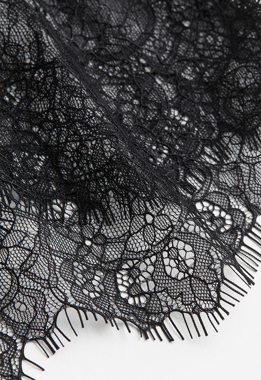 H&M - Lace crop top - black