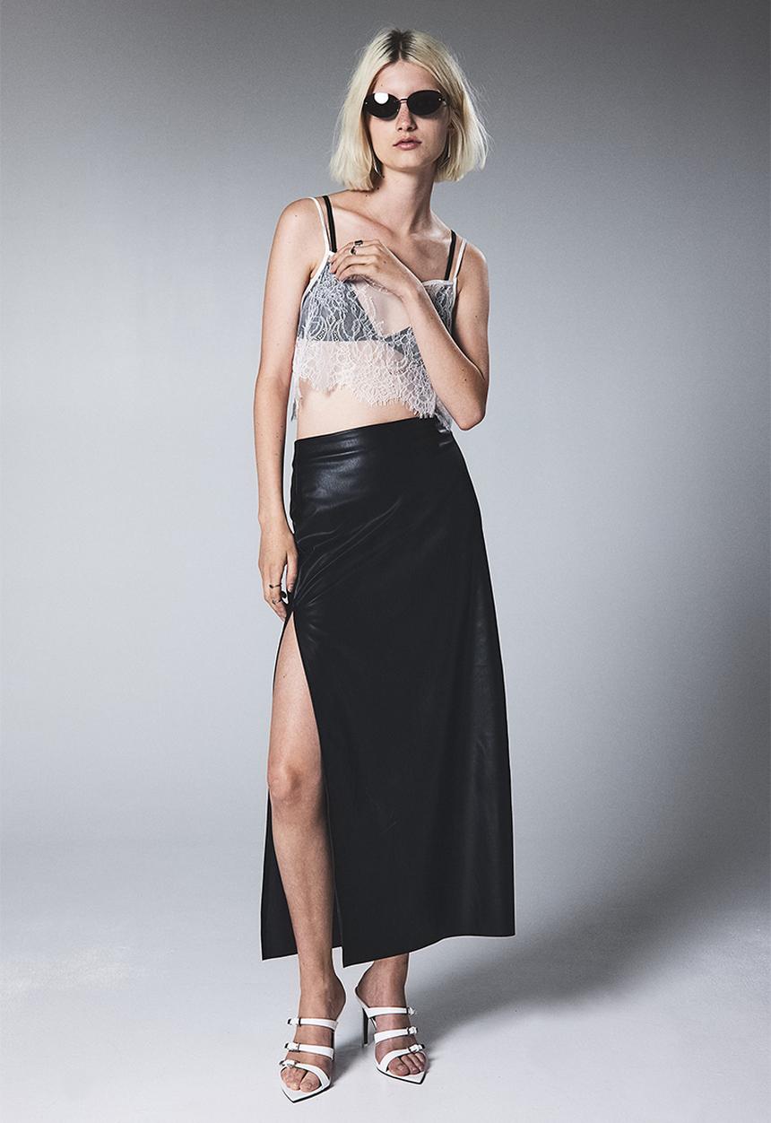 H&M - Lace crop top - white
