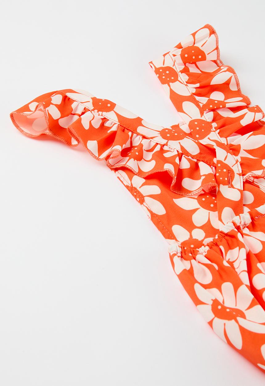 Pop Candy - Printed romper  & headband set - orange