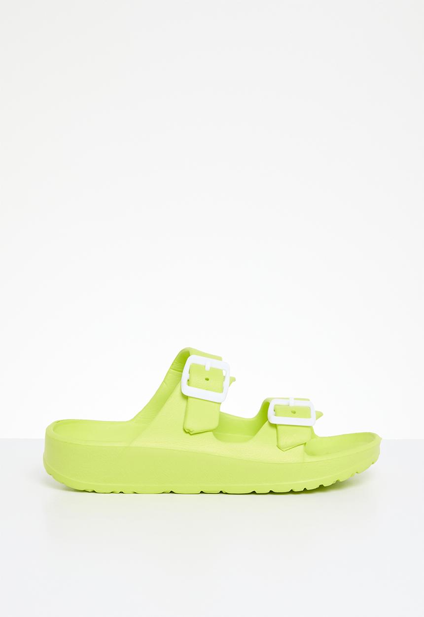 Pop Candy - Twin buckle strap slides - green