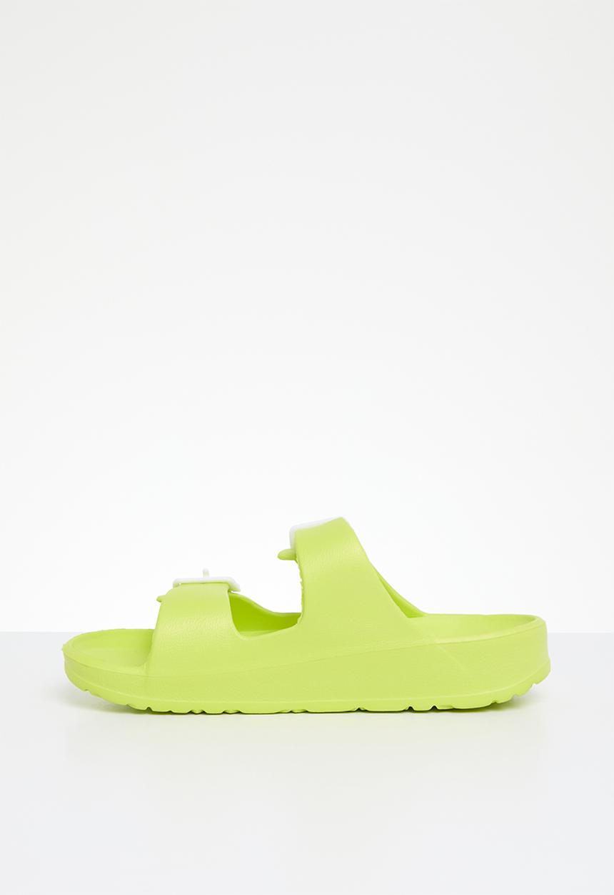 Pop Candy - Twin buckle strap slides - green