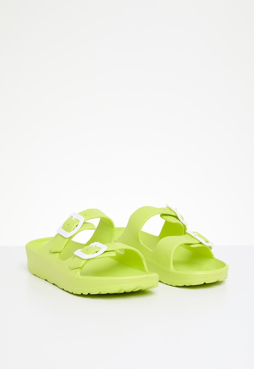 Pop Candy - Twin buckle strap slides - green