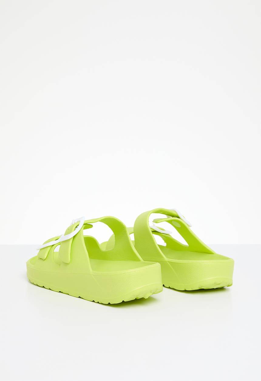 Pop Candy - Twin buckle strap slides - green
