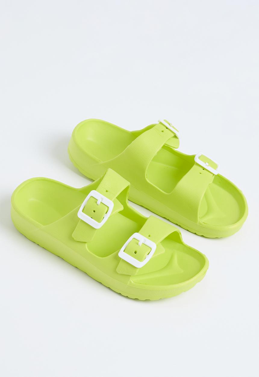 Pop Candy - Twin buckle strap slides - green