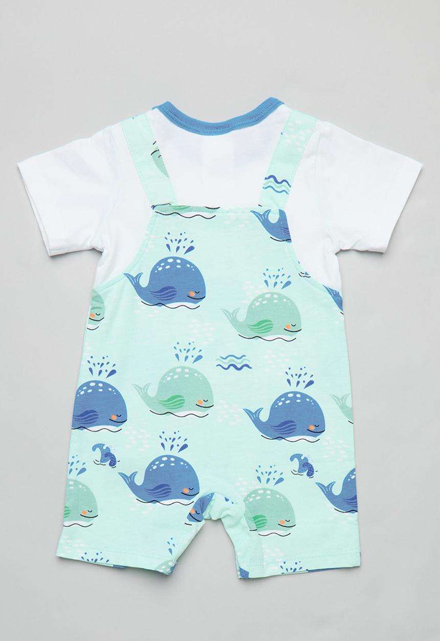 Pop Candy - Baby printed romper - blue