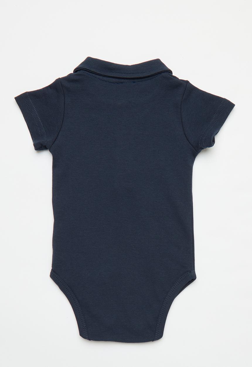 Pop Candy - Baby collared romper - navy