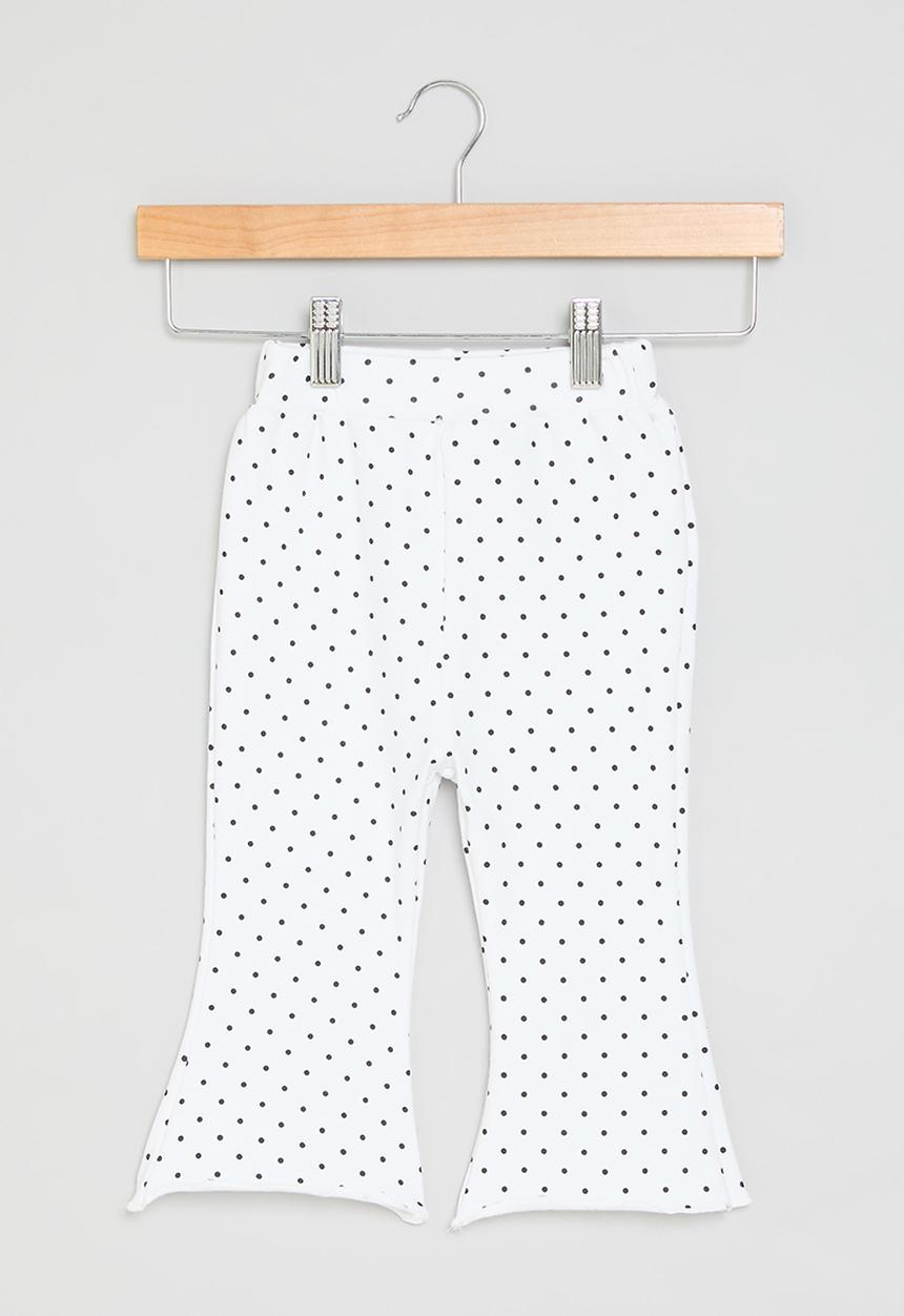 Pop Candy - Polka dot flared pants - white 