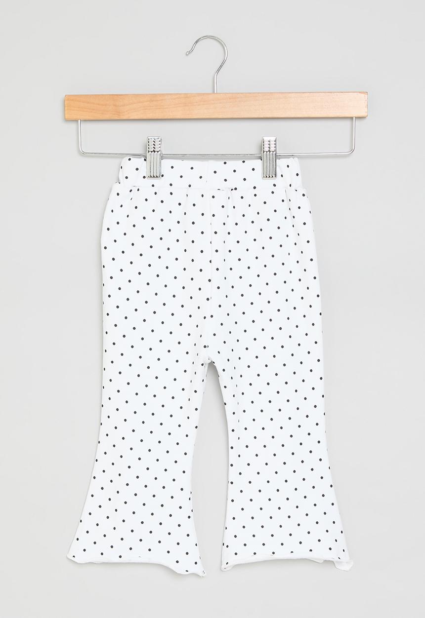 Pop Candy - Polka dot flared pants - white 