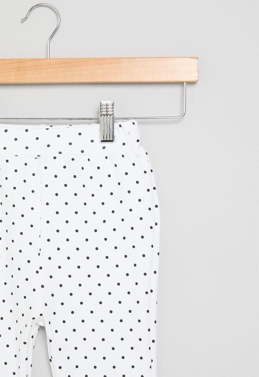 Pop Candy - Polka dot flared pants - white 