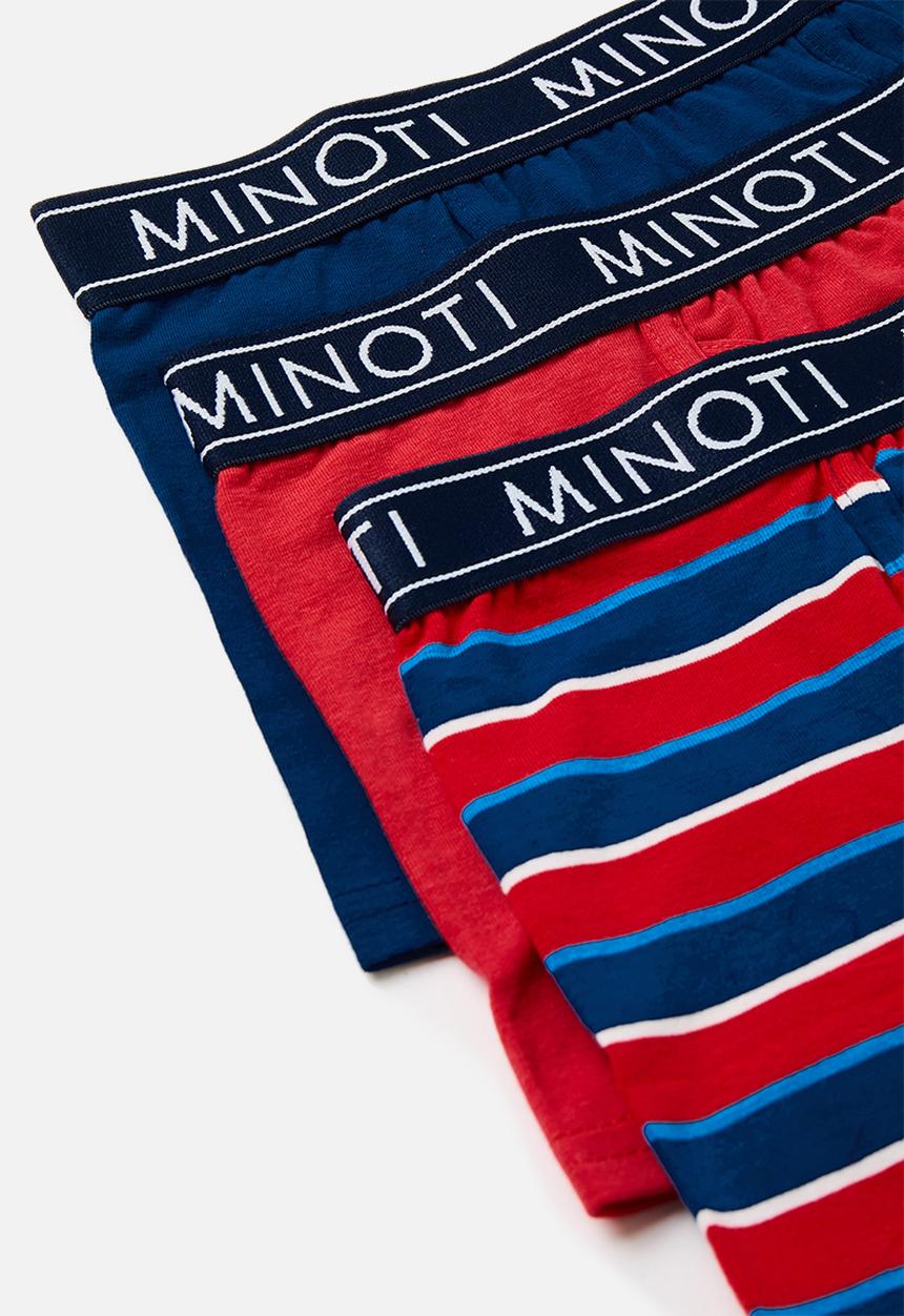 MINOTI - Boys stripe 3 pack boxers -  red & navy