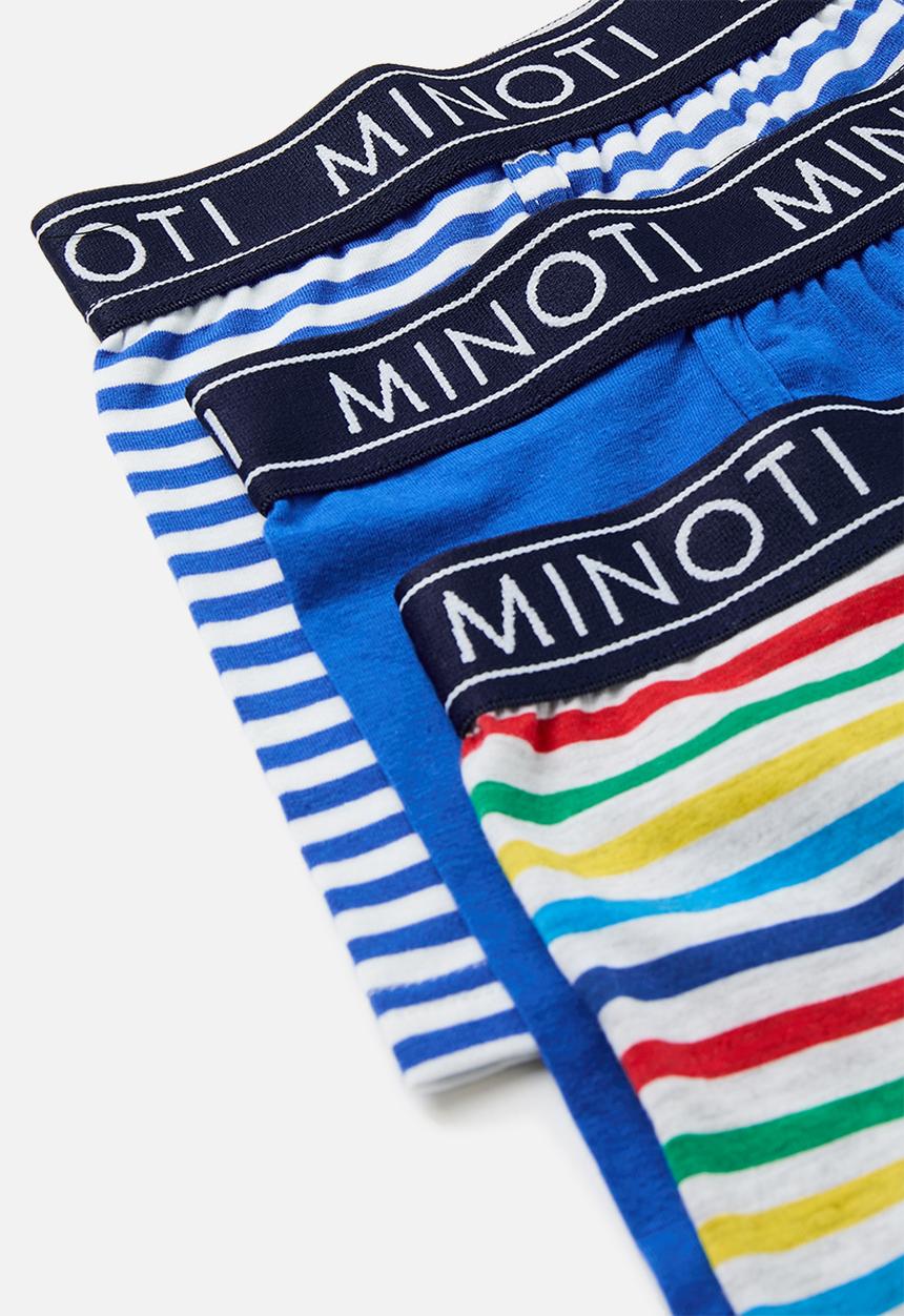 MINOTI - Boys multi stripe 3 pack boxers - blue & grey 