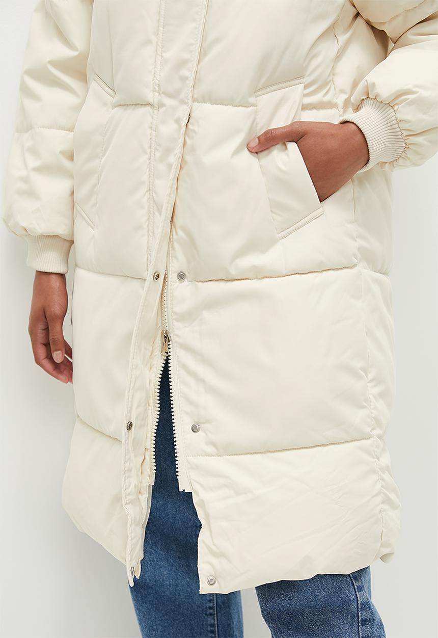 dailyfriday - Midi hooded puffer - ecru