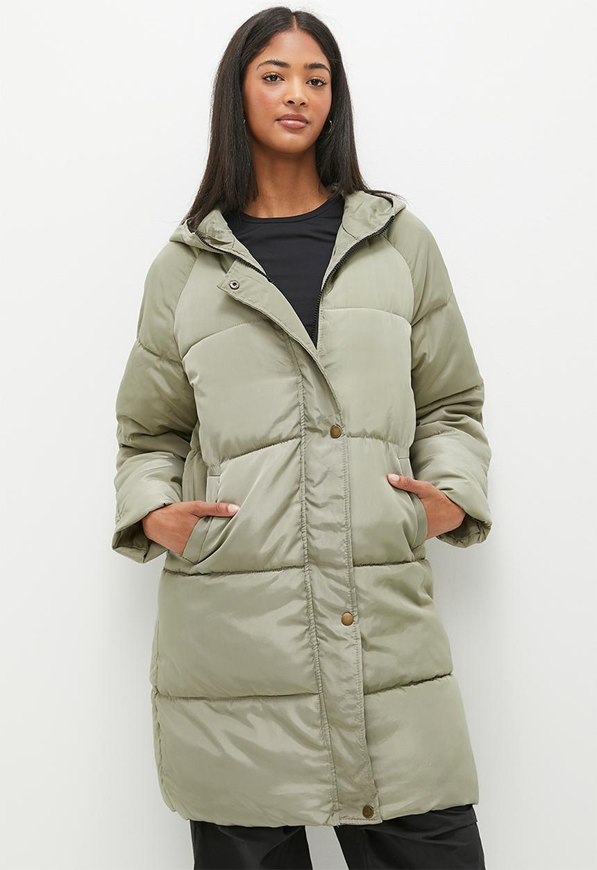 dailyfriday - Hooded longer length puffer - olive