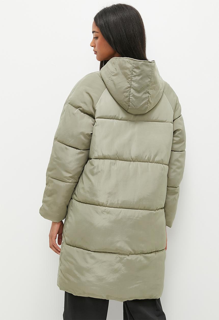dailyfriday - Hooded longer length puffer - olive