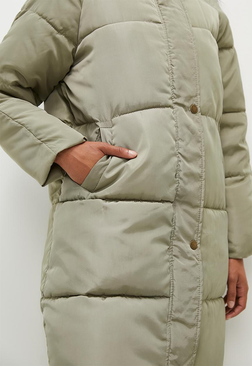 dailyfriday - Hooded longer length puffer - olive