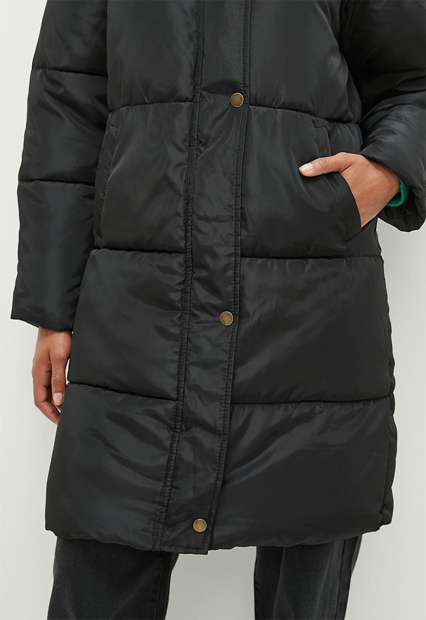 dailyfriday - Hooded longer length puffer - black