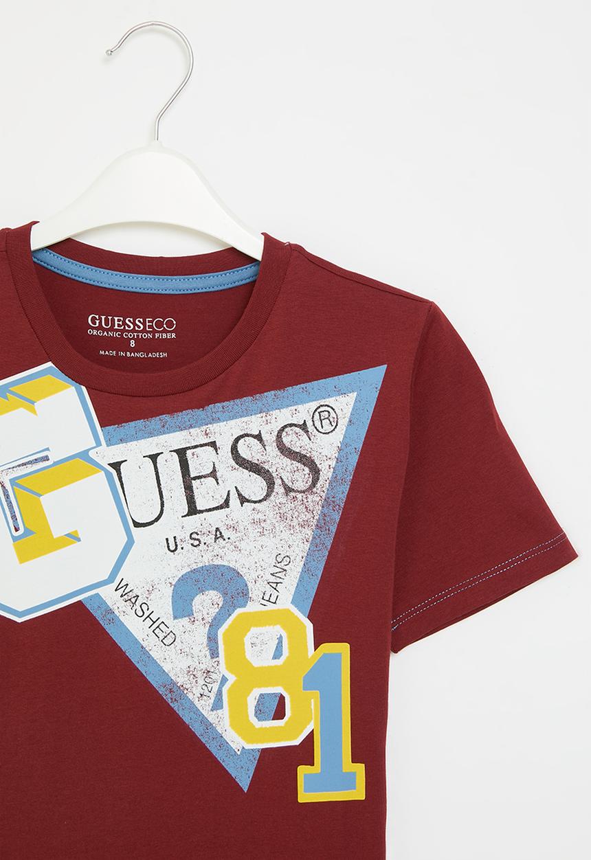 GUESS - Short sleeve T-shirt - dark jam red
