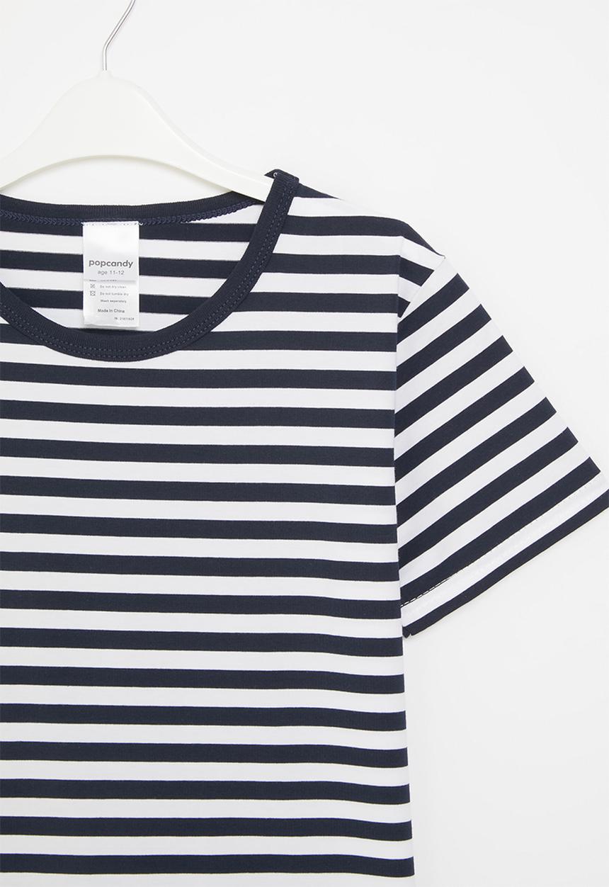 Pop Candy - Striped tee - black