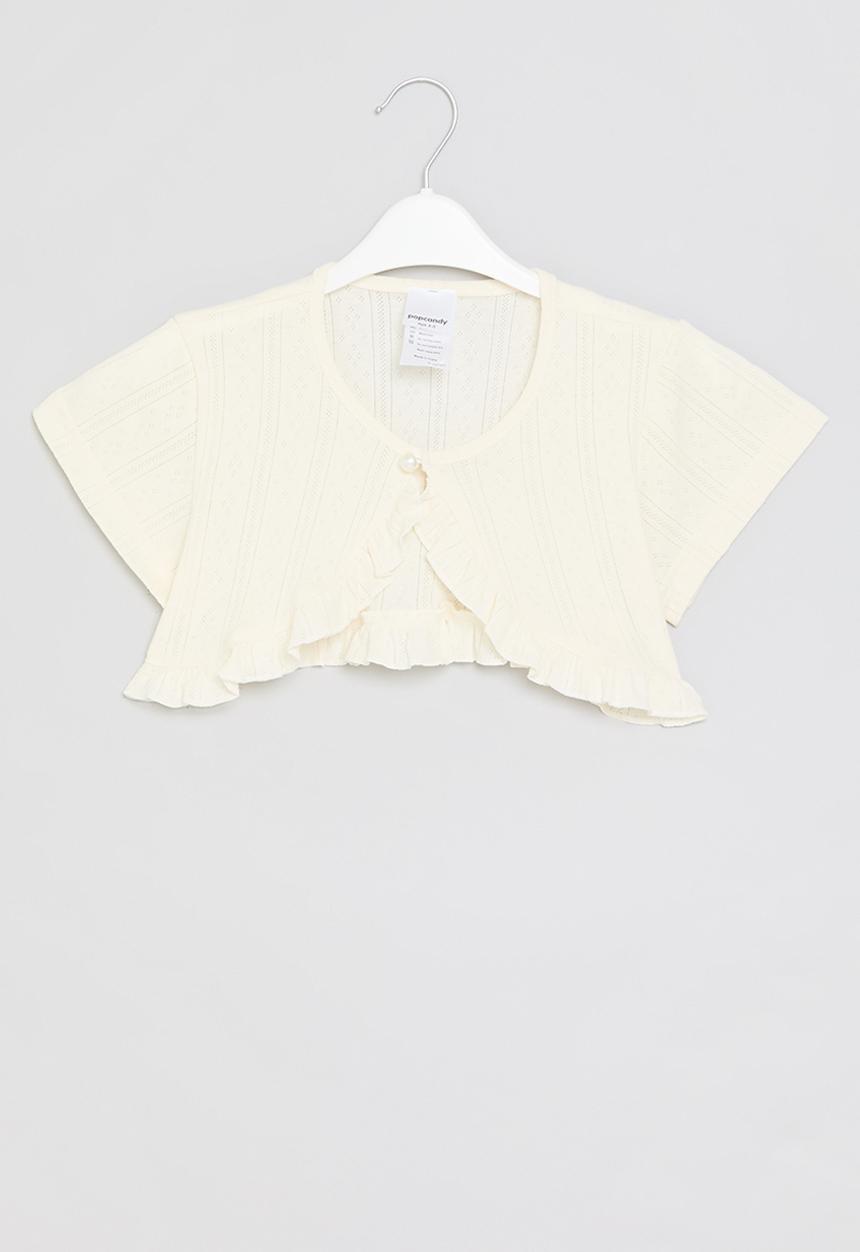 Pop Candy - Frilled top - white